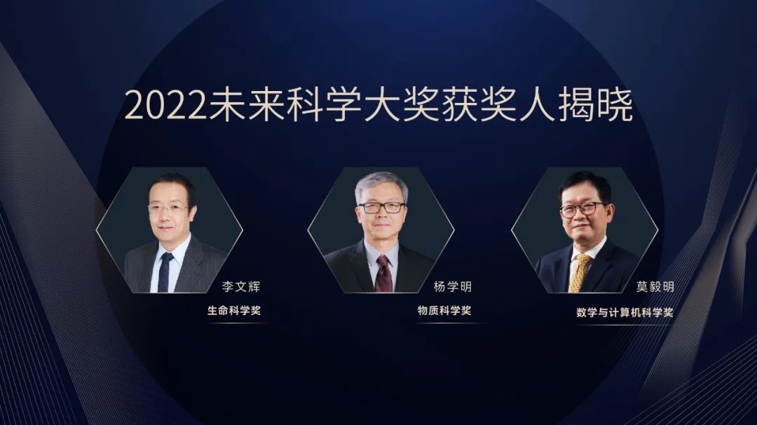 2022未來科學大獎三位獲獎者揭曉