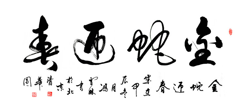 金蛇迎春書法作品